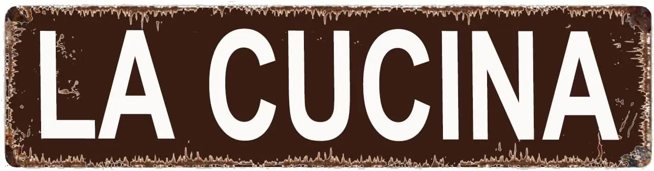 La Cucina Sign - Italian Cooking Chef Kitchen Pantry Rustic Street Sign or Door Name Plate Plaque Home Pub Bar Wall Decor Retro