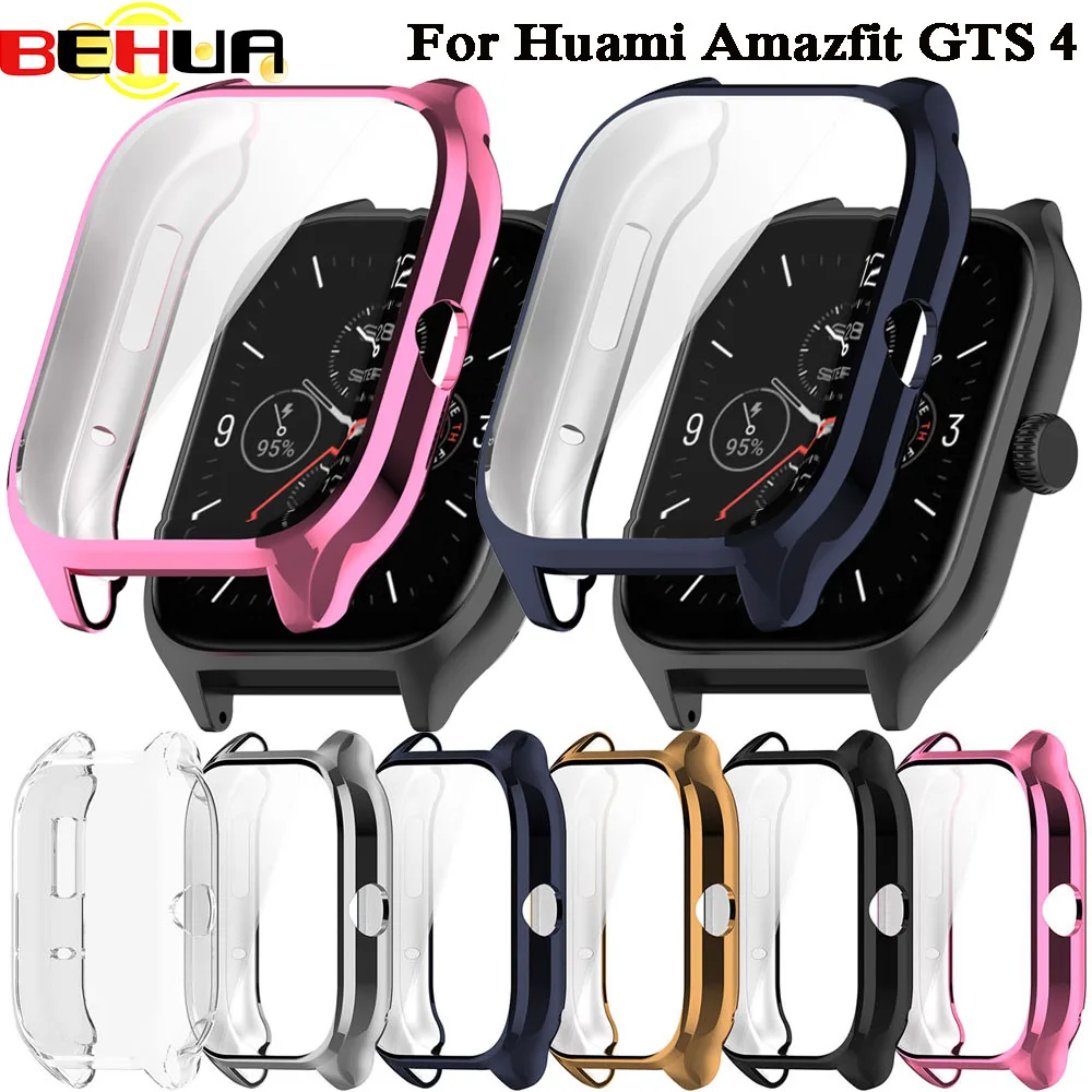 Защитные чехол для часов BEHUA для Huami Amazfit GTS 4 GTS4, защита на весь экран, Ультратонкий Мягкий чехол из ТПУ, ударопрочный чехол