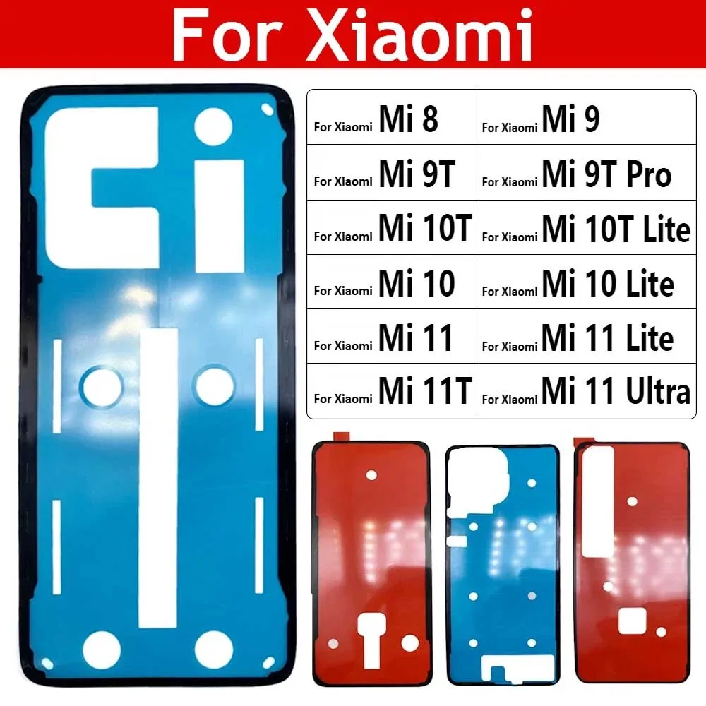 New For Xiaomi Mi 8 9 9T 10 10T 11 11T 12 Pro Lite Note 10 Lite Back Battery Cover Door sticker Adhesive glue tape