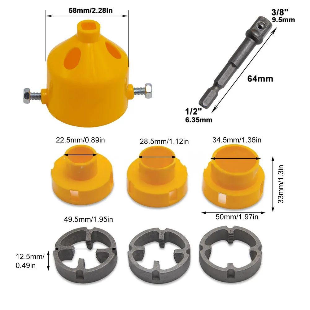 1set PPR Drill Bit With PVC Pipe Threader Stepped Drill Bit 6.35mm Hexagonal Handle Water Pipe Expansion Power Tool