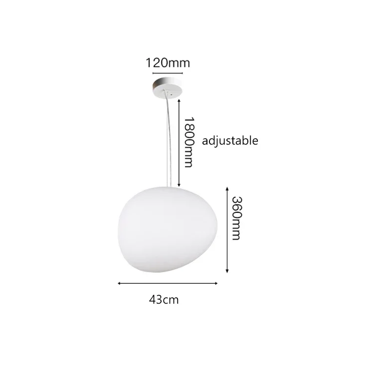 Designer Gregg Suspension Light Creative Cobblestone Glass Pendant Lamp For Villa Staircase Shop LED White Glass Hanging Lamp
