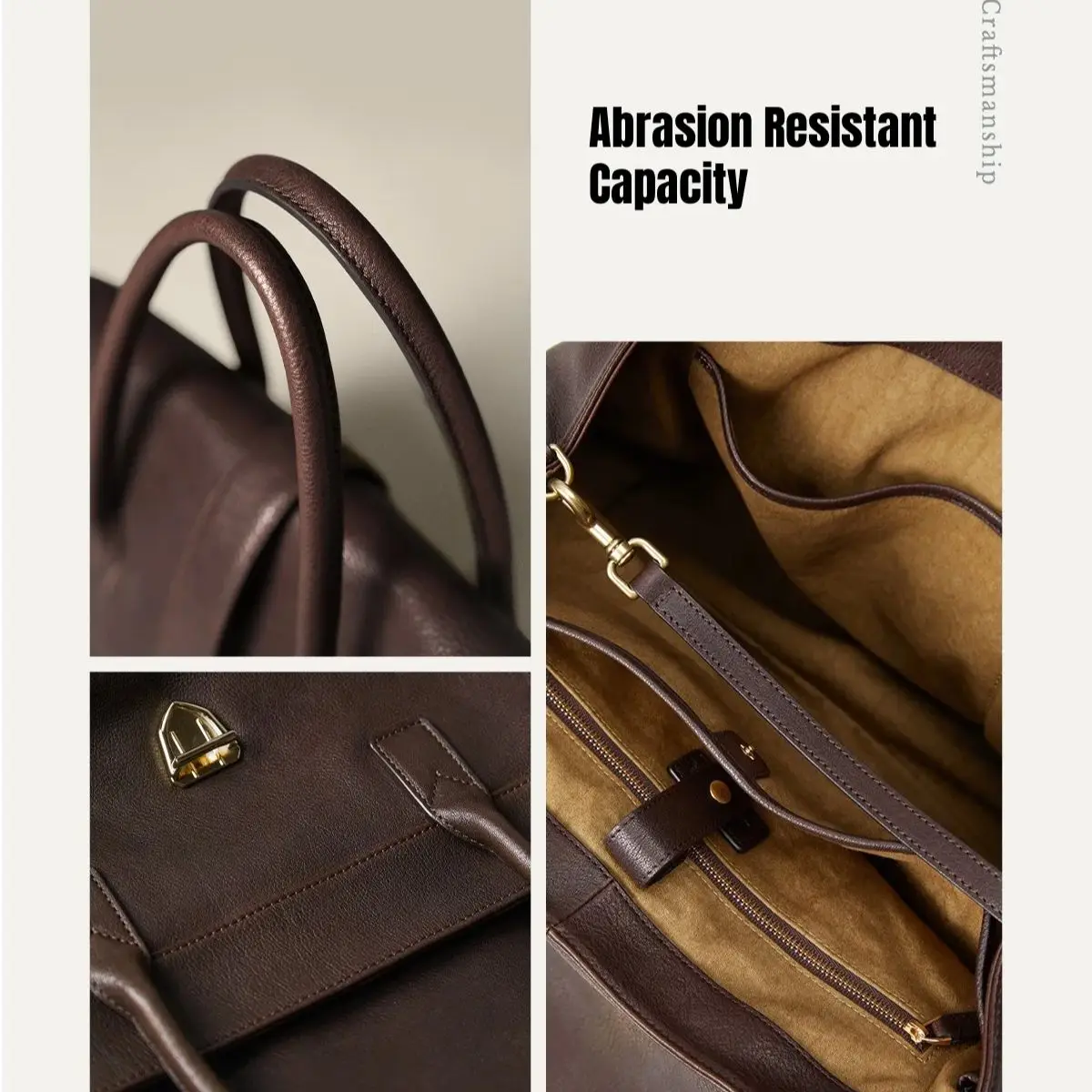 Handbag Briefcase Ladies Leather Retro Large Capacity Commuter Head Layer Vegetable Tanned Cowhide Bags Soft Breathable
