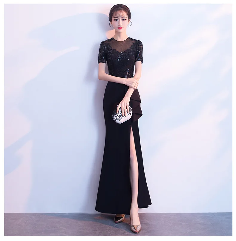 2024 Summer New Banquet Noble Host Long and High end Style Fishtail Celebrity Dress Qipao Wedding Women Dance No Party Dress