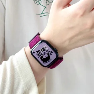 حزام نايلون لسوار ساعة أبل 44 مم 40 مم 45 مم 41 مم 46 42 مم 49 مم 44 45 مم سلسلة حزام iWatch 10 9 SE 7 6 5 4 Ultra 2 أعلى 8 مبيعات لسلسلة مفاتيح Nike - رقم 2