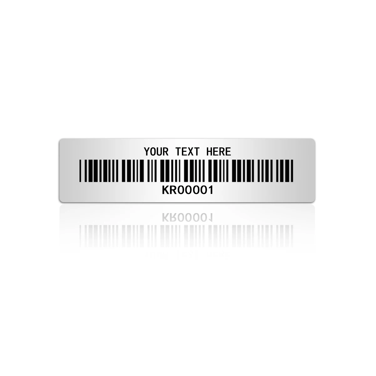 Personalized Asset Tags Pre-Printed with Barcode Code39 Laebles Matte Silver PET No Duplication Number No Fading Size 2