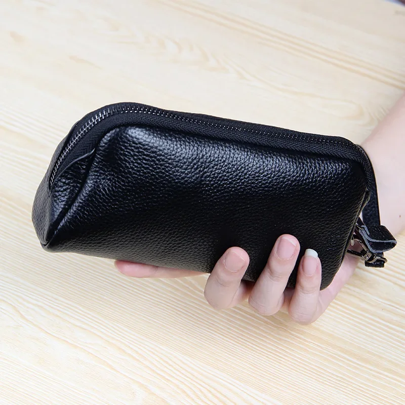 

Женский длинный кошелек из натуральной кожи на молнии, сумка-клатч на запястье, однотонные кошельки, сумка для телефона, кошельки для денег