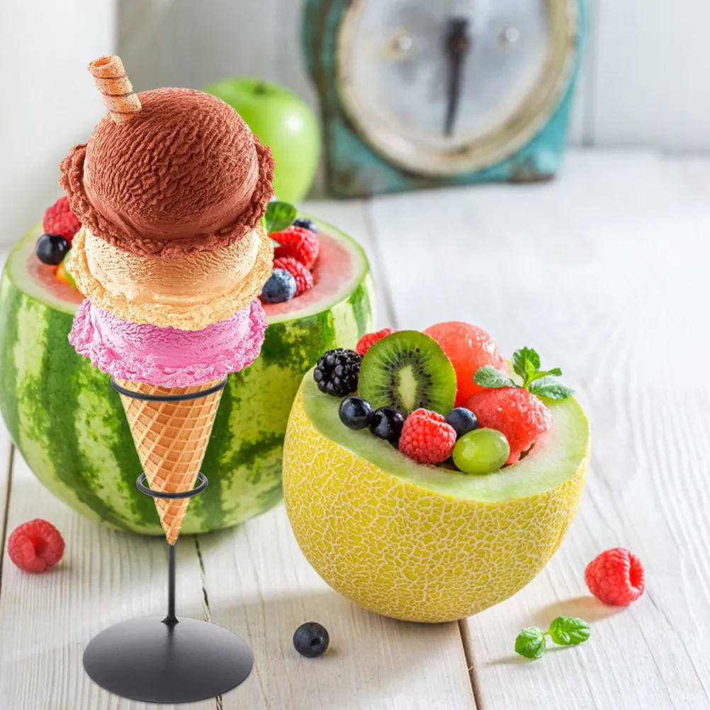 

4Pcs Iron Ice Cream Cone Holder Stand Smooth Polished Metal Cone Display Stand for Ice Cream Cones Hand Roll Sushi Fries Popcorn