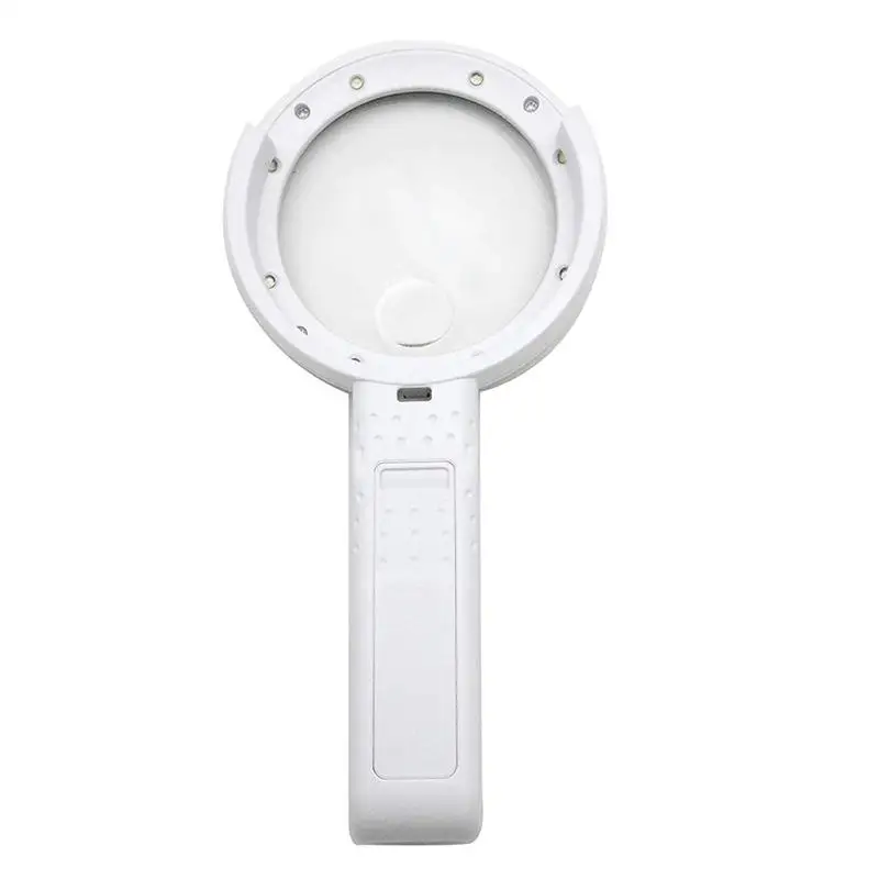 Hd Optical Illuminated Magnifying Glass-(5X + 11X) Magnification Lens,8 Led Lighted Usb Charge Magnifier Glass With Desktop And