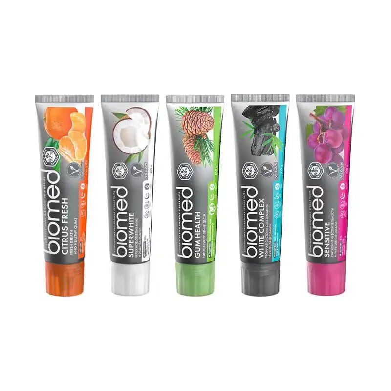 Russian Cedar Orange & Activated Charcoal Toothpaste 100ml - with Thyme, Deep Whitening & Fresh Breath, Grape Flavor