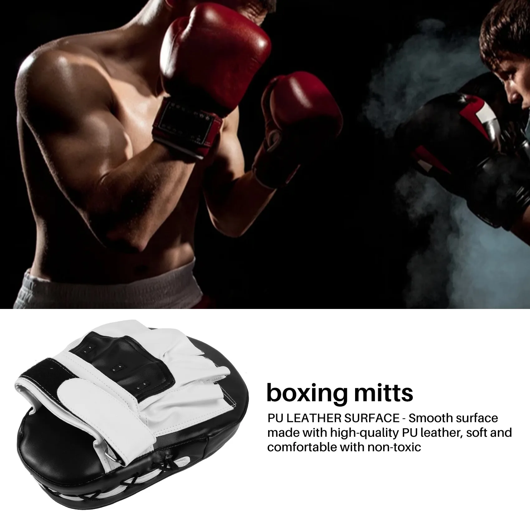 Boxing Leather Punch Focus Mitts,Target Training Hand Pads for Karate, Muay Thai Kick, Sparring, Dojo, Martial Arts