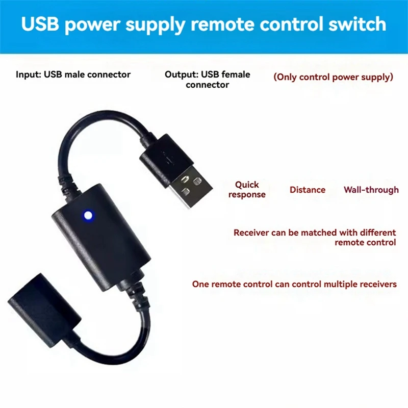 DC 5V USB Wireless RF Remote Control Switch Power ON OFF For USB LED Light Strip Reading Lamp Light Fan Toggle Model