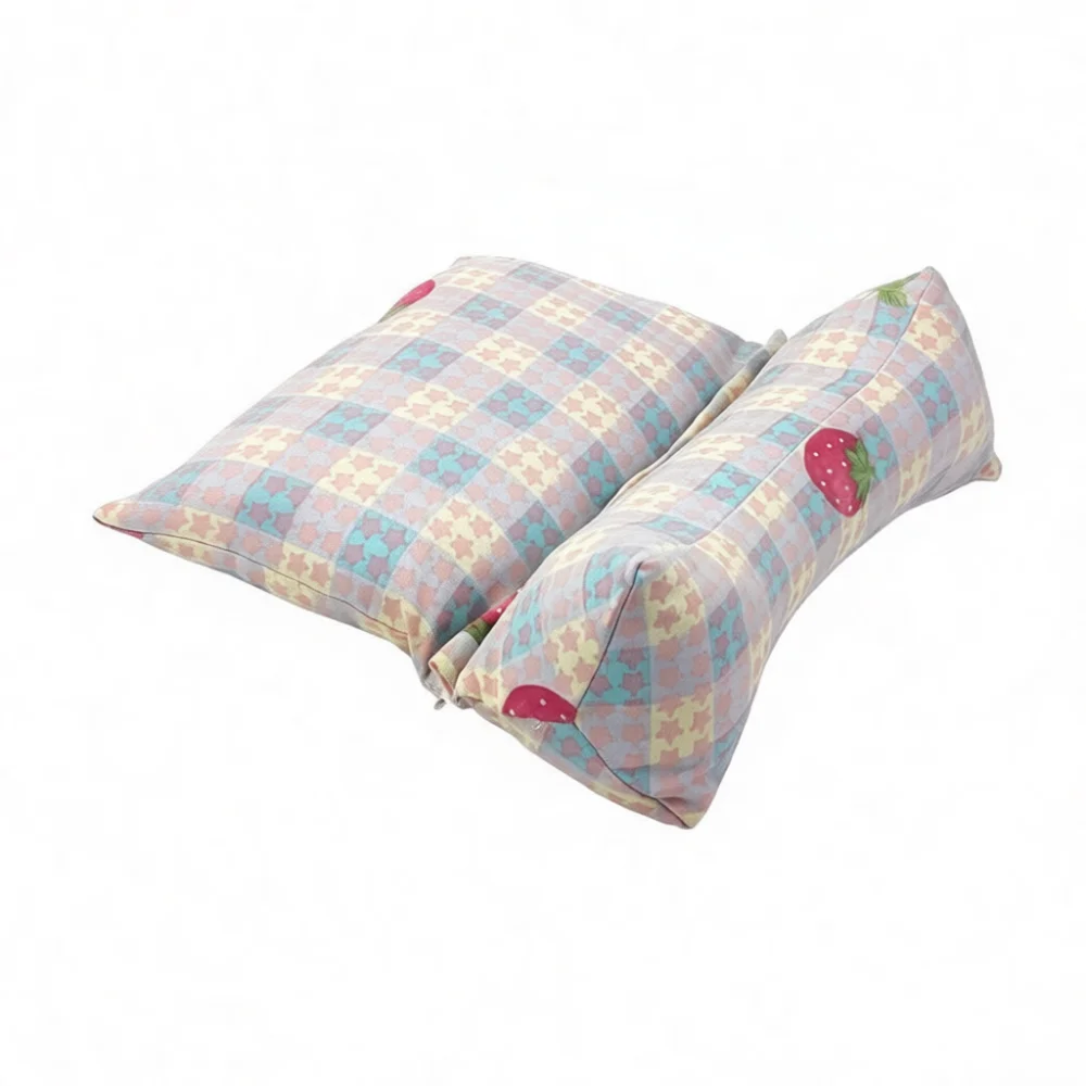 Orthopedic Neck Pillow Electric Heated Buckwheat Support Triangular Cervical Cushion Relaxing Therapy Sleeping Tool