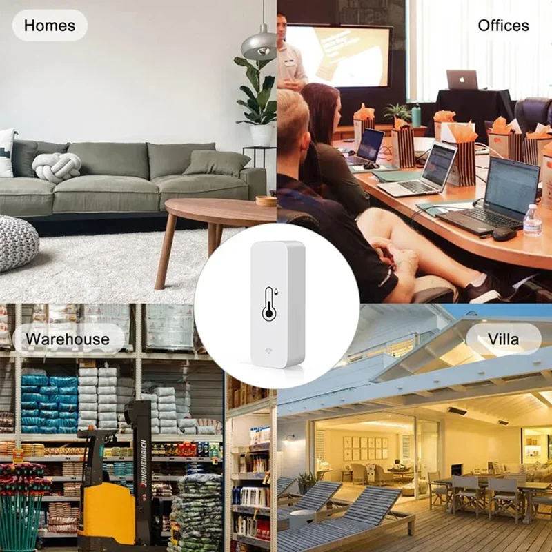 Tuya/ZigBee WiFi temperature and humidity sensor indoor smart home smart life work with Alexa Google Assistant voice control