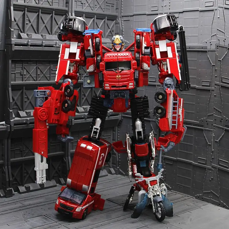 

5in1 Combiners Transformation Action Figure Toy Plastics Model Deformation Car Robot Desktop Ornaments Gifts for Boys' Birthdays