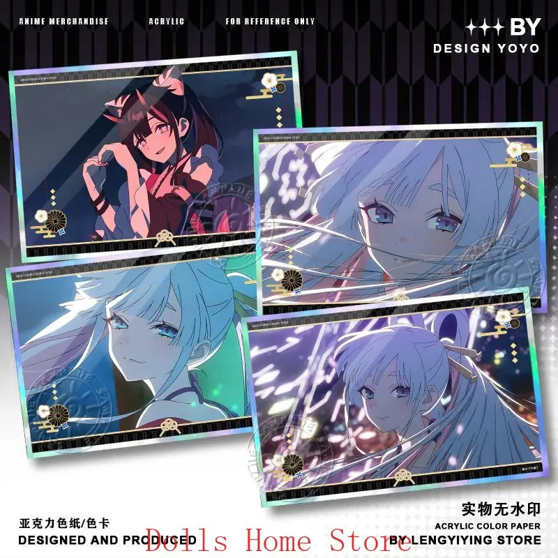 

Anime Cosmic Princess Kaguya! Kawaii Game Cosplay Acrylic Coloured Paper Desk Stand Fans Collection Card Xmas Gift