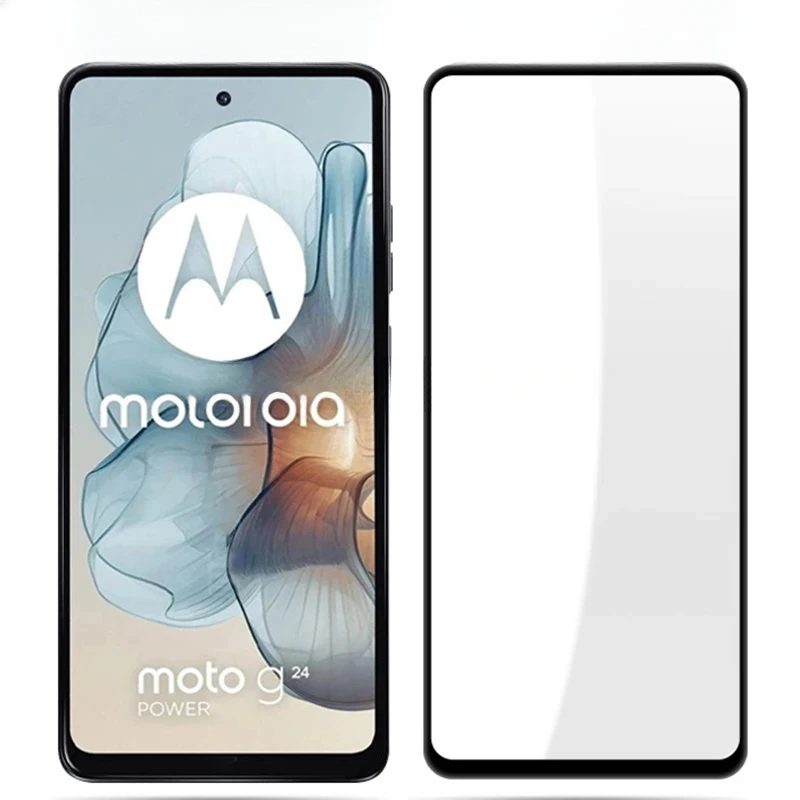 

2PCS Tempered Glass For Motorola Moto G24 Power Full Cover Black Edge Protective Film Screen Protector For MotoG24 G24Power