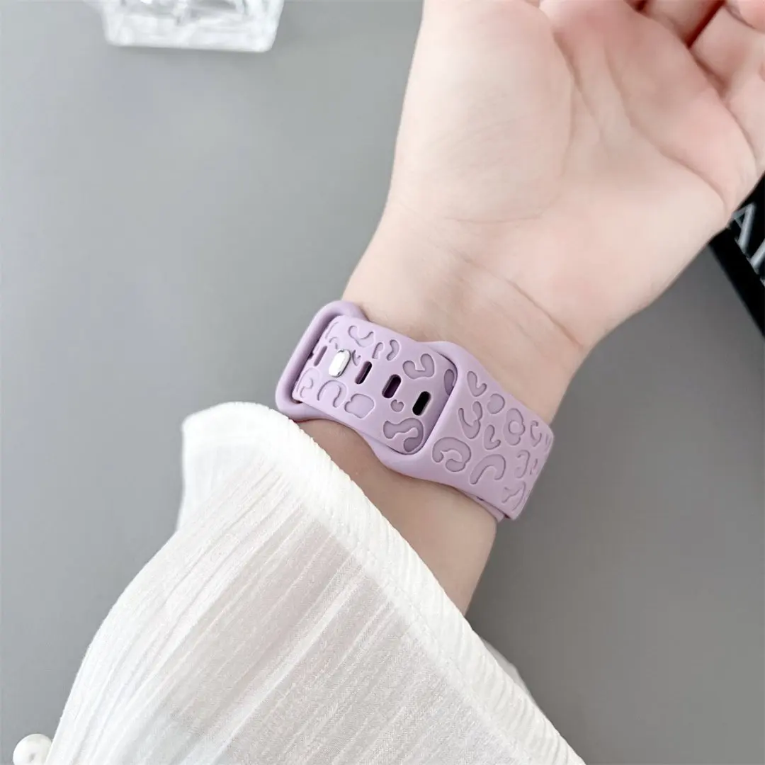 22 مللي متر ليوبارد سيليكون حزام محفورة الفرقة ل Redmi ساعة 5 نشط/5 لايت Xiaomi ساعة S1 برو نشط S2 S3 S4 ساعة 2 برو