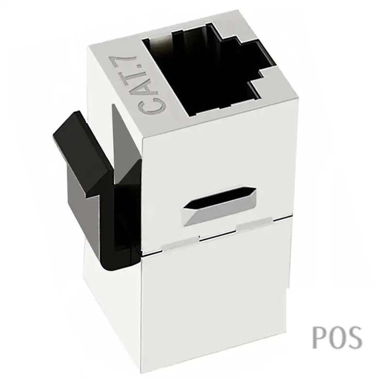 RJ45 Cat7 Shielded Inline Coupler Cat 7 หญิงหญิงสําหรับแจ็คสโตน Cat7 Modular Connector พร้อม Keystone Latch ทนทาน-PO