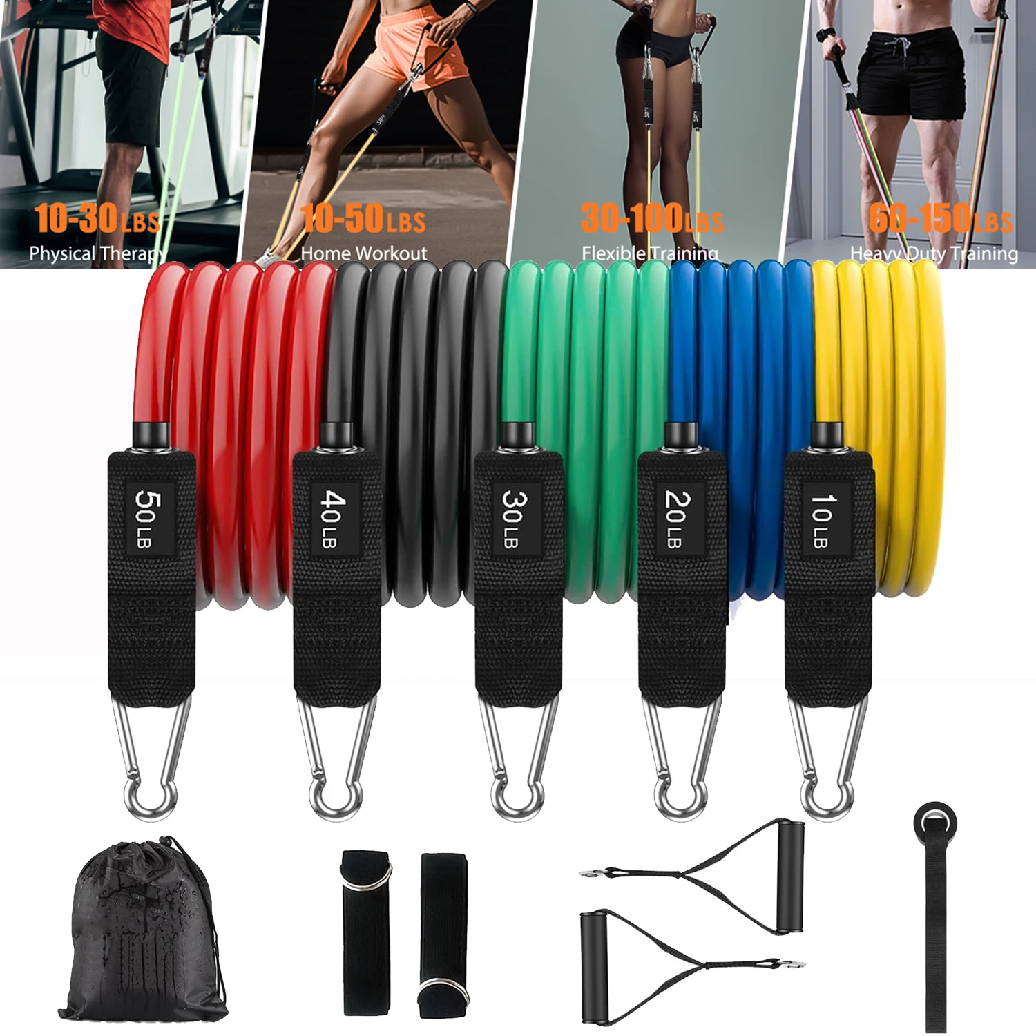 Resistance Bands Set Exercise Bands Rubber Elastic Bands For Training Sports Elastic Fitness Tape Men Women Bodybuilding Workout