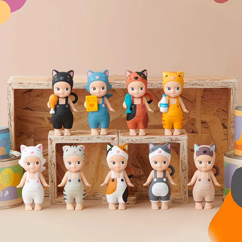 مواء مواء اليومية الملاك سلسلة القط صندوق أعمى العصرية لعب دمية سطح المكتب الكرتون الإبداعية زخرفة اليدوية صندوق غامض فتاة هدية