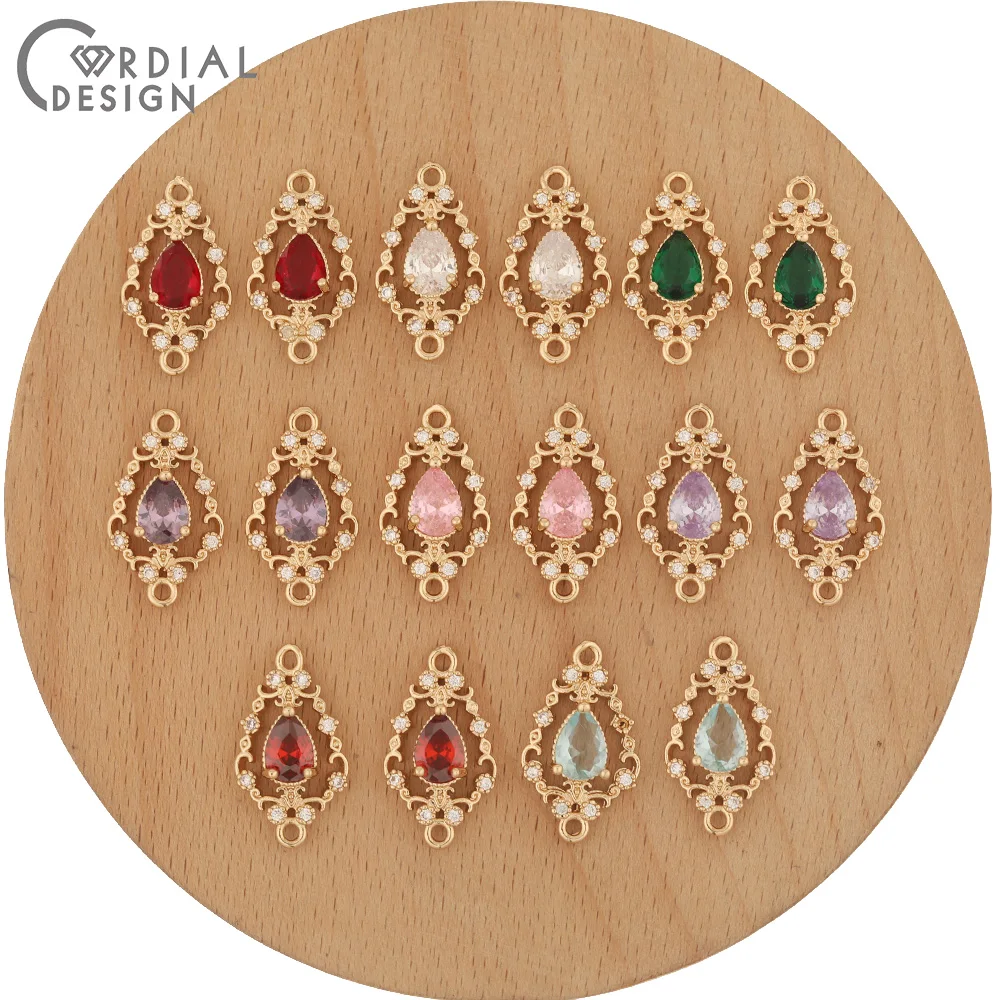 

Cordial Design 50Pcs 11*20MM Jewelry Accessories/Hand Made/CZ Charms/Jewelry Findings & Components/DIY Making/Crystal Connectors