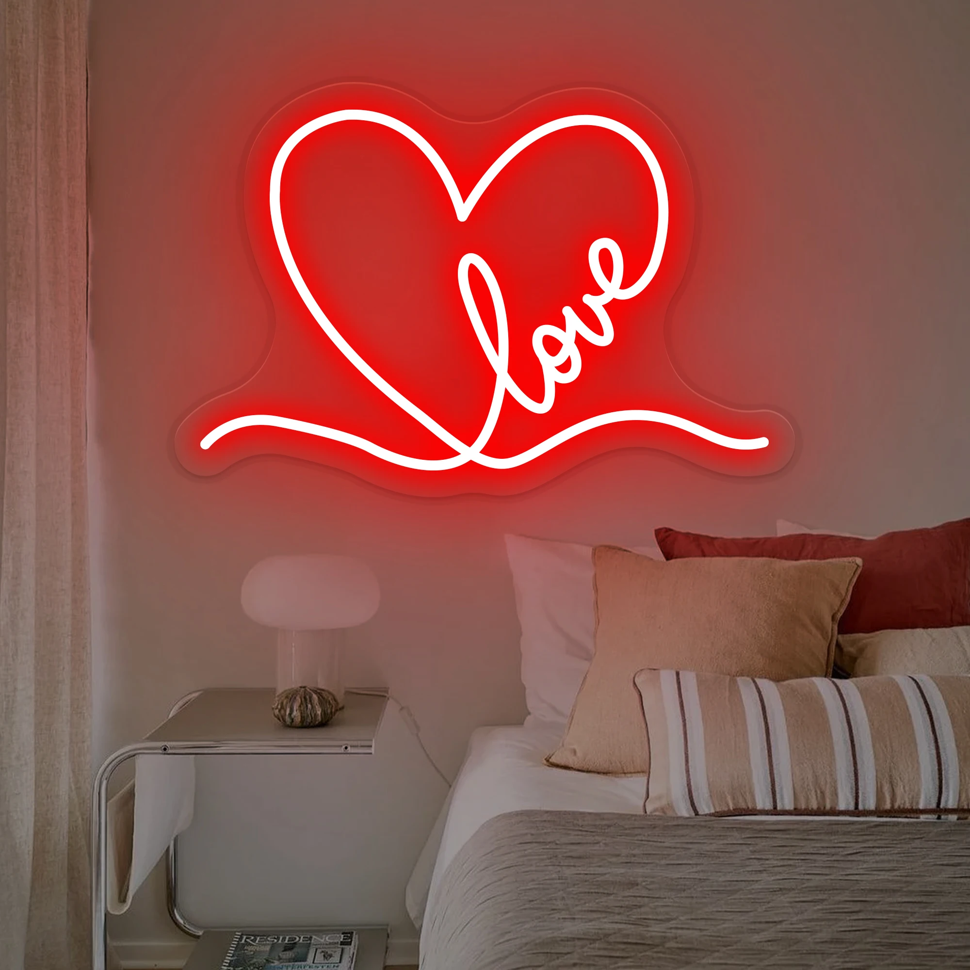 Amor coração sinal de néon pano de fundo do casamento arte decoração dia dos namorados personalizado led luz néon presente exclusivo para casais