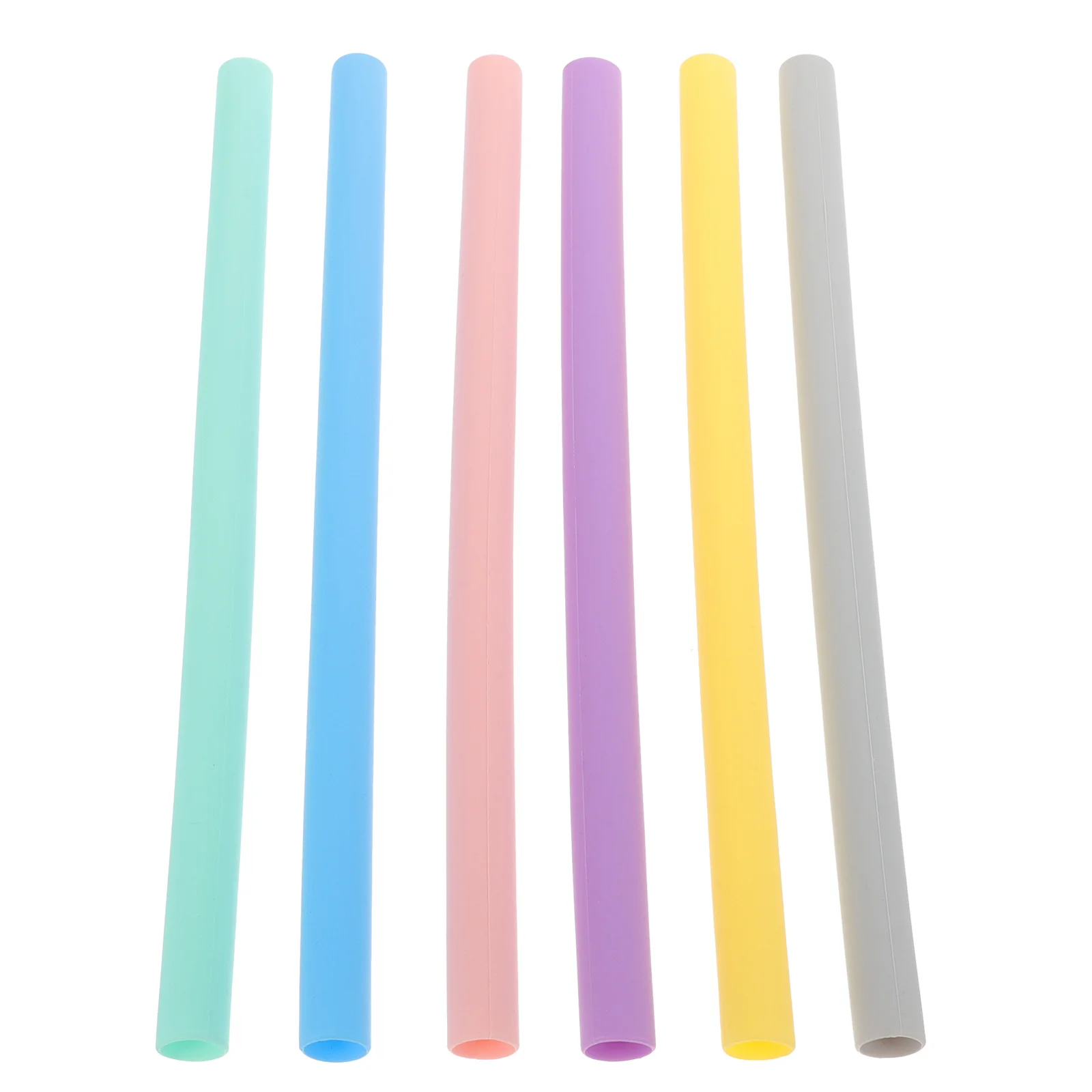 

6Pcs Foldable Silicone Straws for Beverages Reusable Smoothie Milk Tea Straw Set Dishwasher Safe Easy Clean Camping Party
