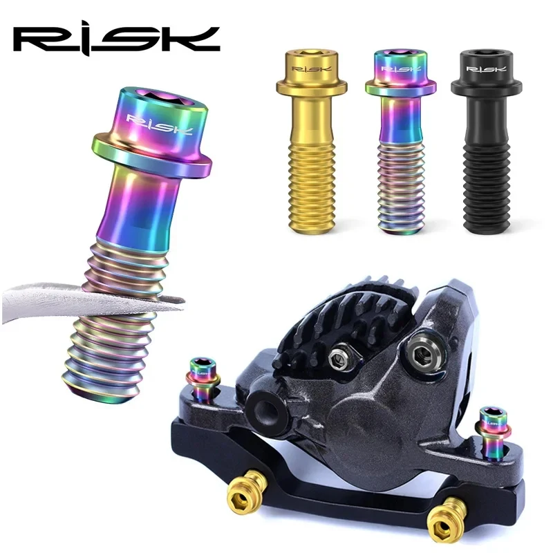 

RISK M6x18 Titanium Disc Brake Bolts Bicycle Caliper Fixing Screws for Mountain Road Bike