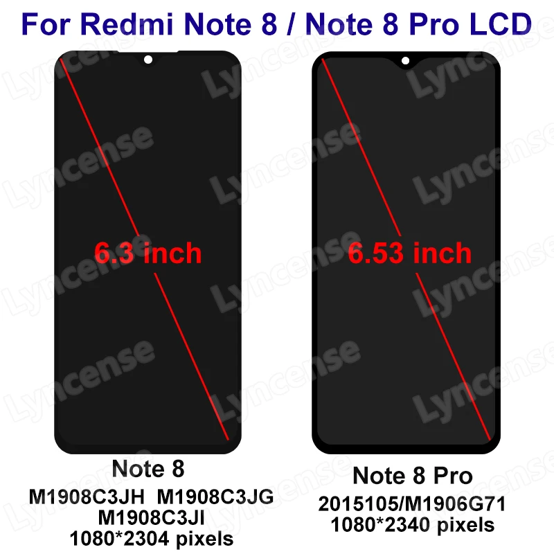 CHOICE For Redmi Note 8 LCD Display M1908C3JH Screen Touch Digitizer Assembly For Redmi Note 8 Pro Display LCD M1906G7I Parts