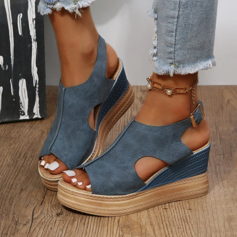 Woman Platform Wedge Sandals Female Fashion Elegant Ladies Slippers Summer Female Peep Toe High Heels Slides Sandalias Mujer