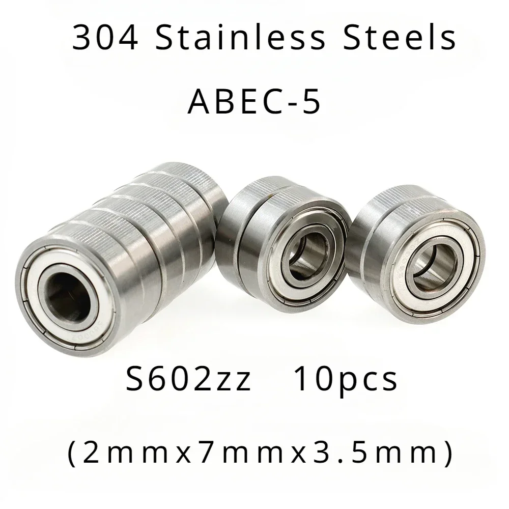 

Veekaft High Performance 304 Stainless Steel ABEC-5 Deep Groove Ball Bearings - S602zz 2mmx7mmx3.5mm of 10pcs