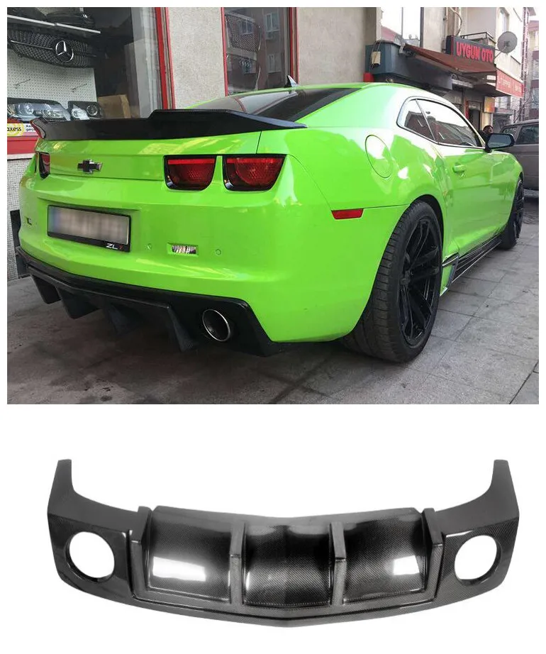 

High Quality Carbon fiber Car Rear Trunk Lip Bumper Diffuser Splitters Protector Cover For Chevrolet Camaro 2010 -2015