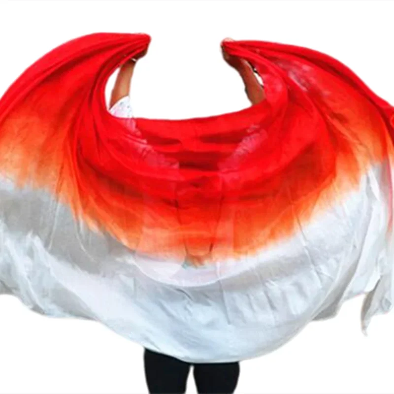 100% Real Silk Belly Dance Veils Hand Throw Scarf Shawl Dancer Costume Accessory Bellydance Props Light Weight Photography Show