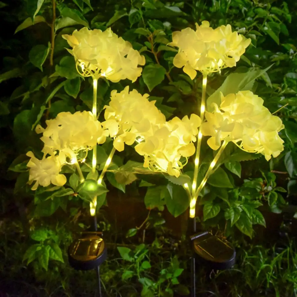 Solar Outdoor Solar Flower Lamp Set Waterproof Led Lights for Garden Decoration Easy Installation Auto Charging Realistic Design