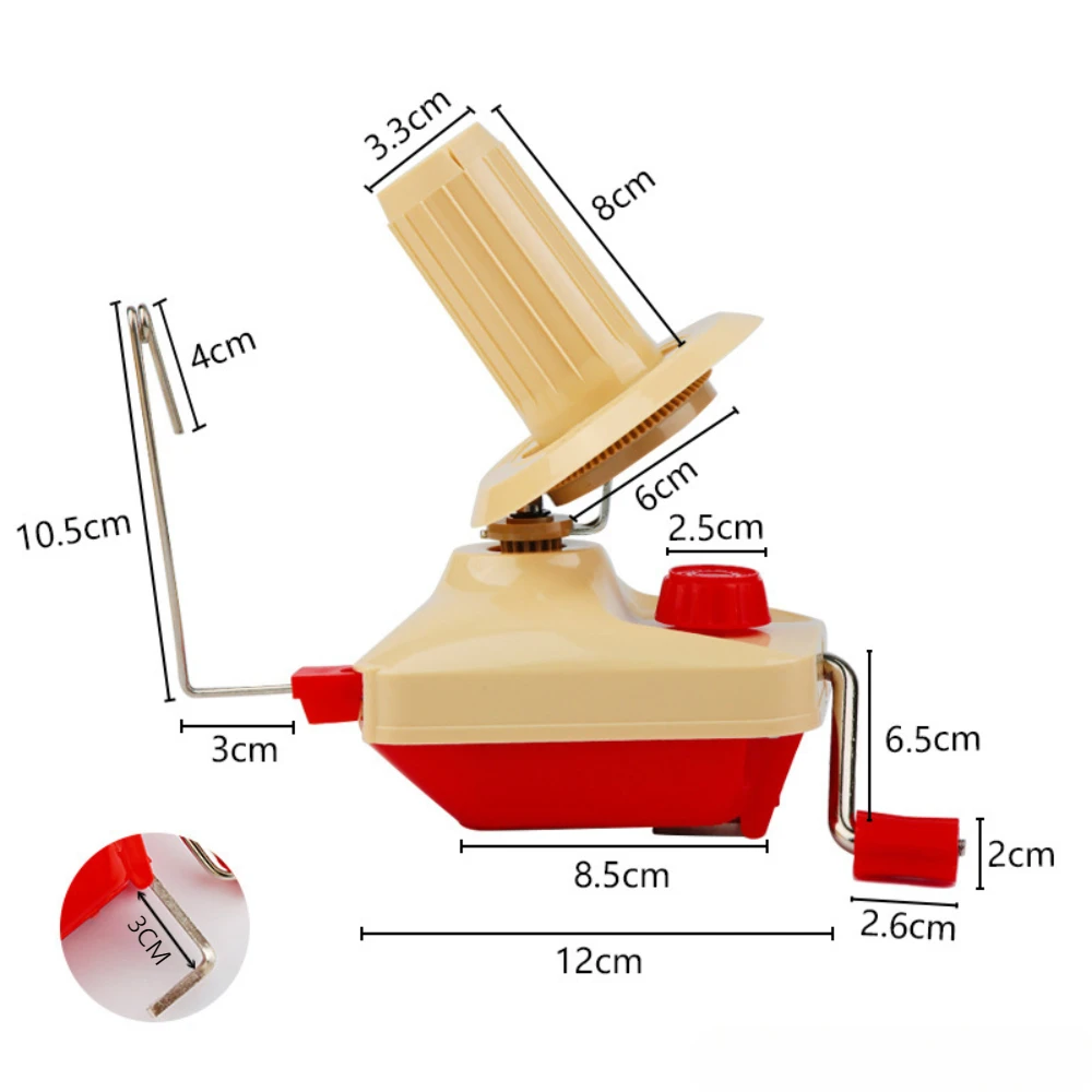 Hand Operated Yarn Winder Fiber Wool Manual Handheld Winder Machine String Ball Portable for DIY Sewing Making Accessories