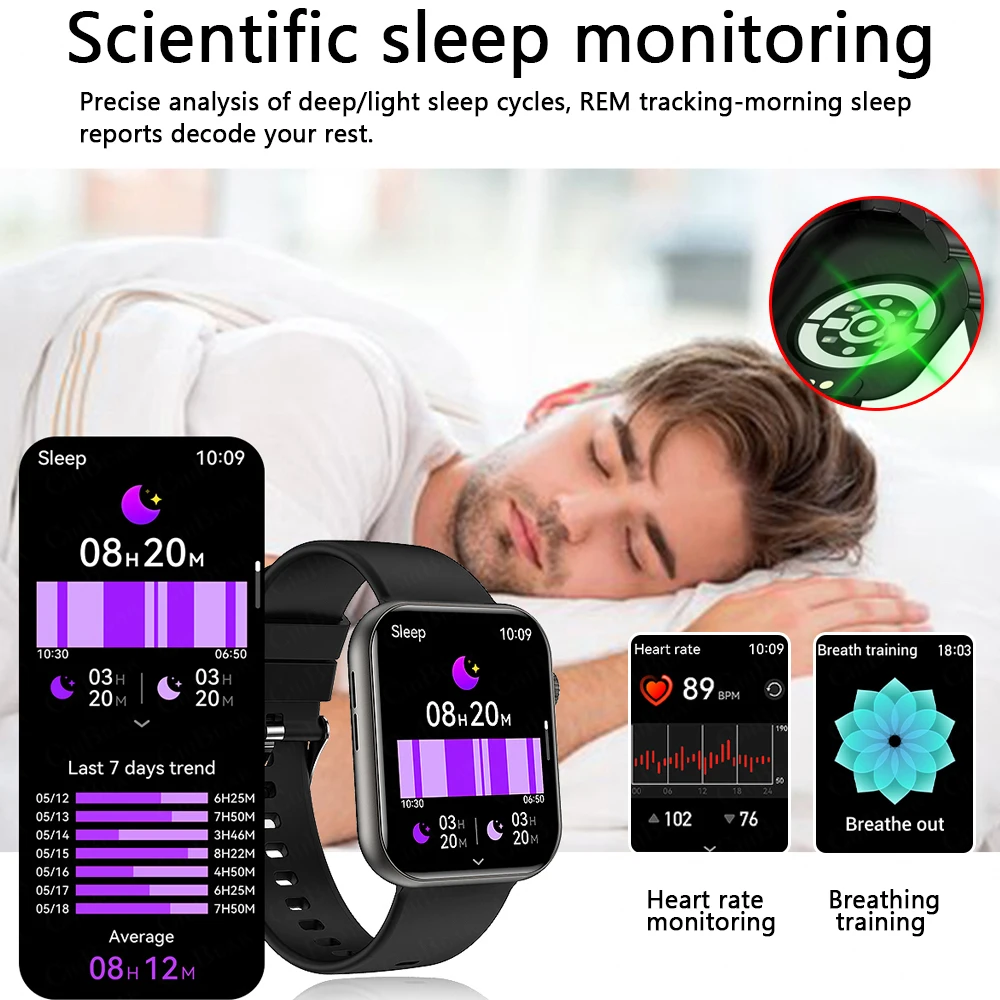 2025 nuevo reloj inteligente pantalla completamente táctil Bluetooth llamada AI voz ritmo cardíaco relojes impermeables pulsera deportiva reloj inteligente para mujer