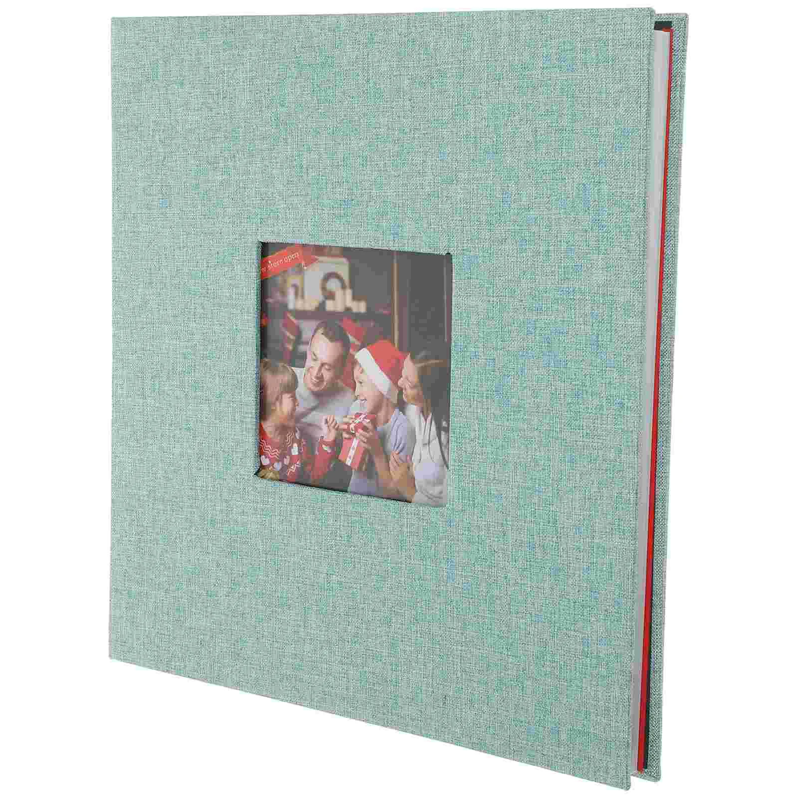 Burlap Photo Album Window Lamination Scrapbooks Albums Picture Linen Self Adhesive