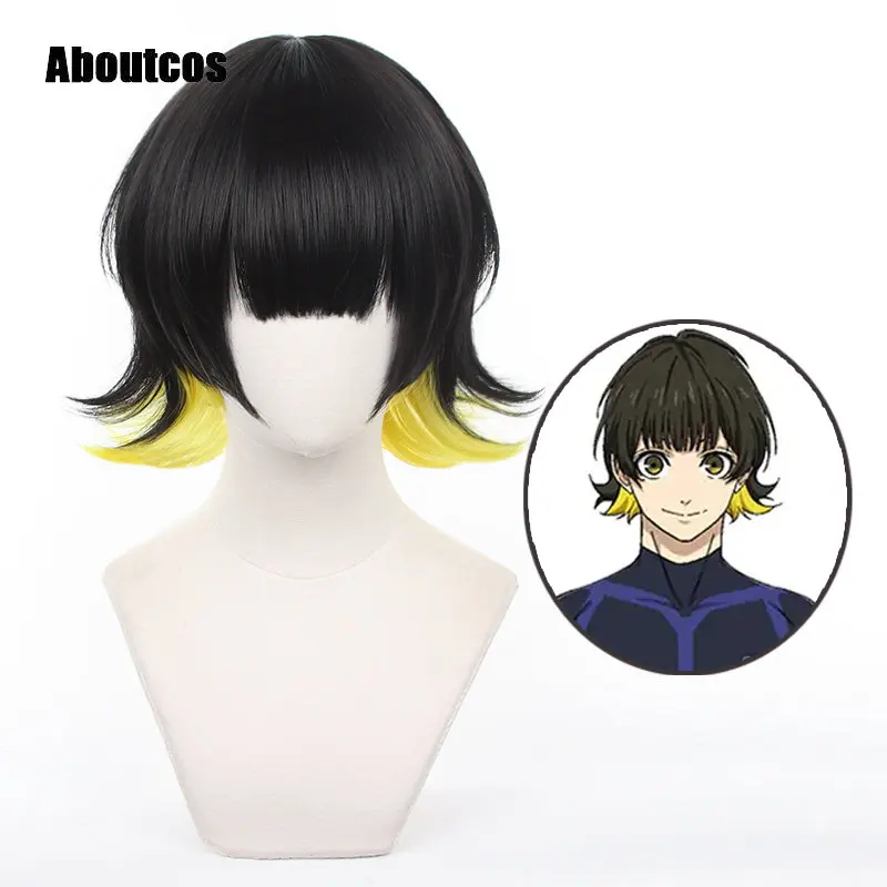 Aboutcos Anime Blue Lock Manga Cosplay Wig Fenglehui Cos Wigs Anti Warping Double Color Wig