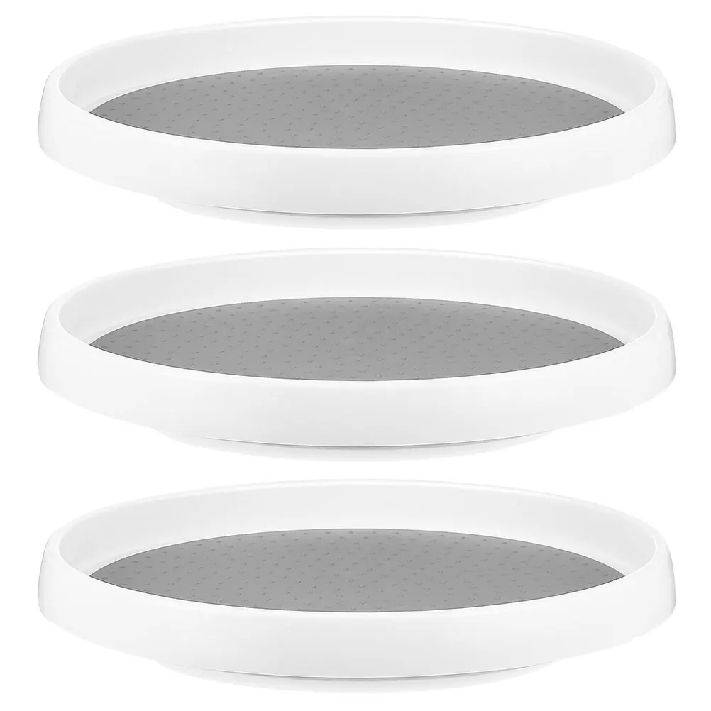 

3Pcs Household Spice Storage Box Rotatable Tray Multi-Function Kitchen Organizer Seasoning Jar Rack Countertop Organizer