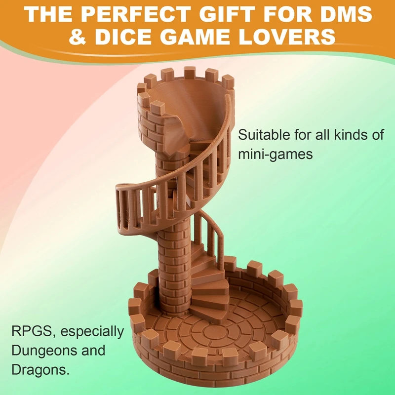 NEW-Dice Tower Bricks Castle Dice Tower Dice Rolling Tray Tower - Perfect For D&D Game RPG And Tabletop Gaming Best Gift