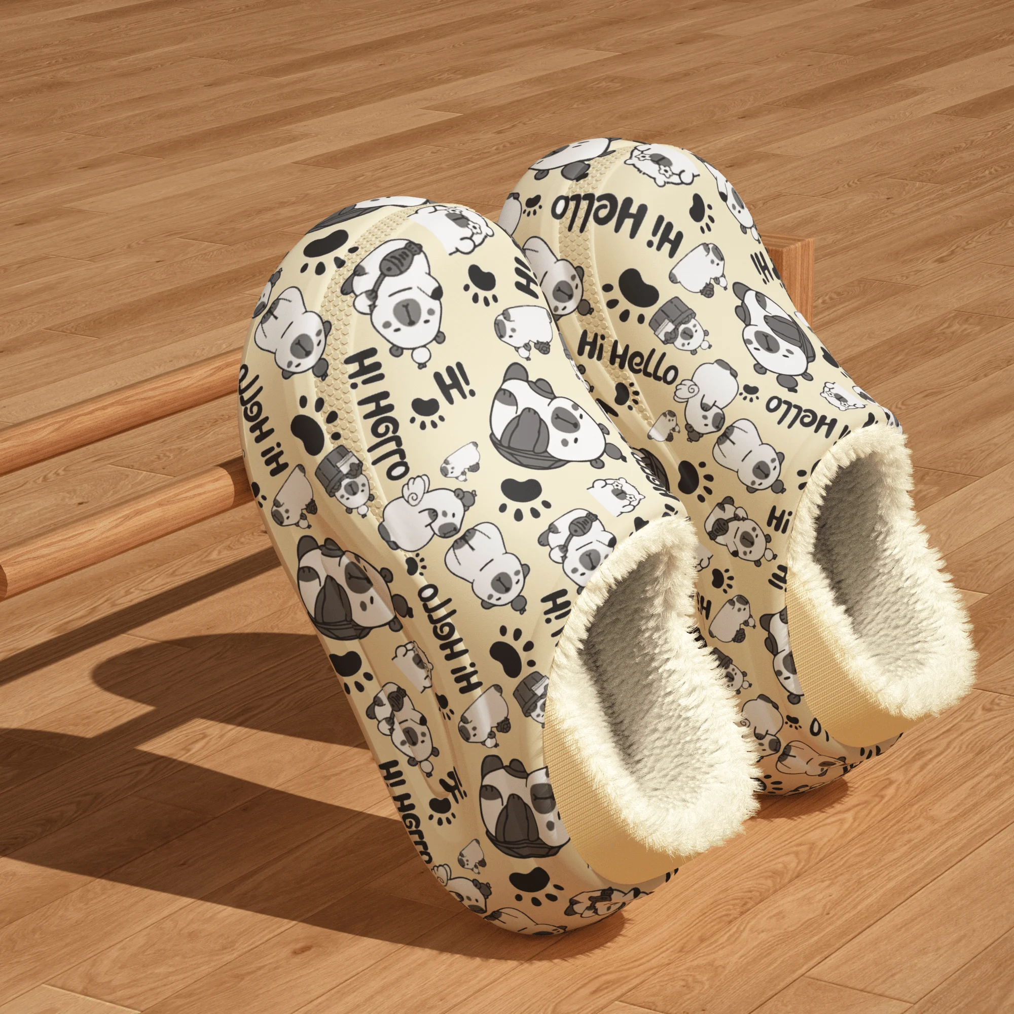 أحذية وشباشب جرافيتي عصرية للشتاء، شباشب منزلية دافئة ومضادة للانزلاق ونعل سميك، أزياء شخصية للرجال والنساء