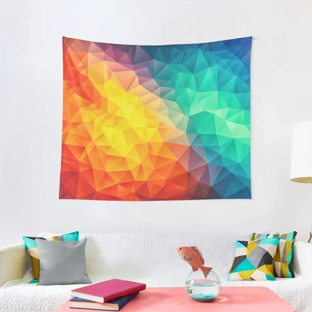 Abstract Multi Color Cubizm Painting Tapestry Custom On The Wall Room Decor Tapestry