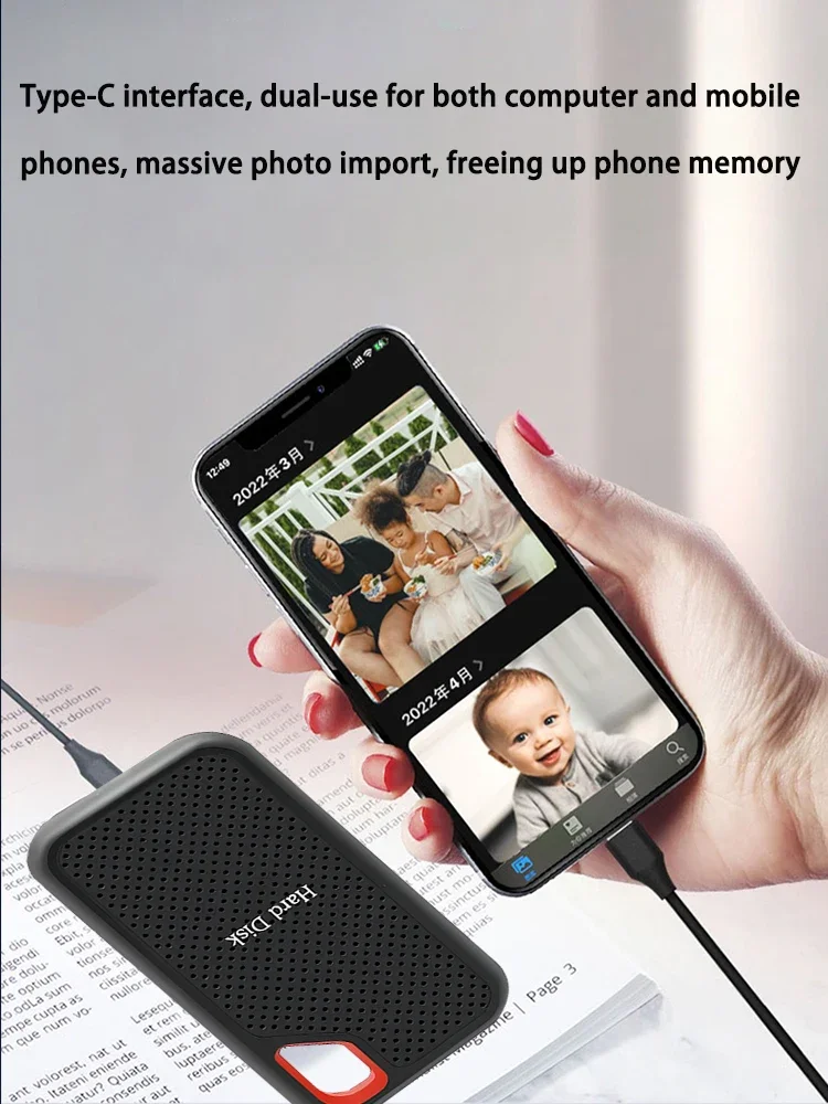 أقراص صلبة خارجية بسعة كبيرة 256 تيرا بايت 2 تيرا بايت 4 تيرا بايت محرك الحالة الصلبة المحمول من النوع C USB3.1 سرعة نقل سريعة لسطح المكتب/الكمبيوتر الشخصي/ماك #2