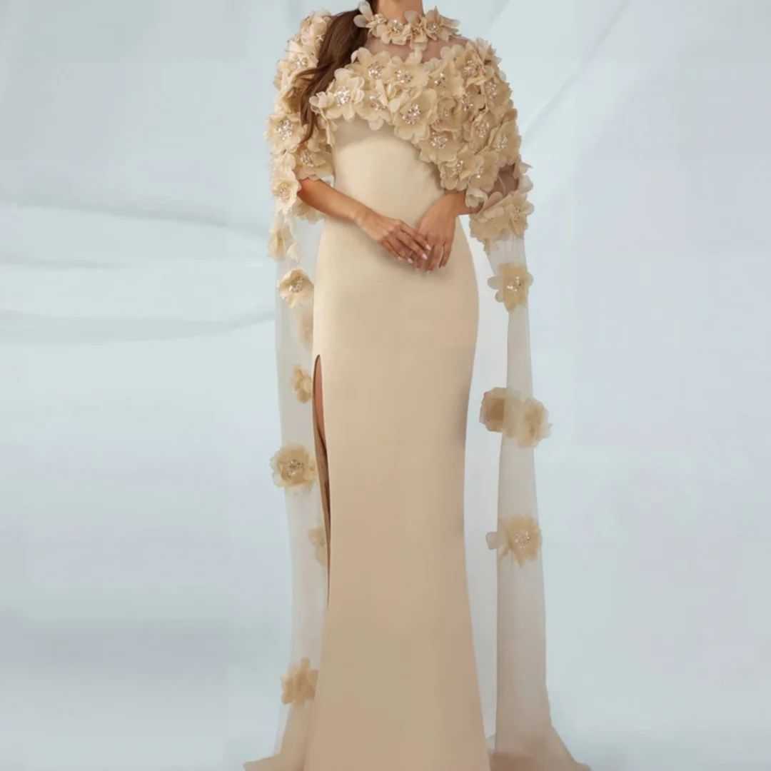 Atractivo vestido de cerimonia de flores en 3D para novio, vestido elegante de sirena para madre de la novia, personalizado