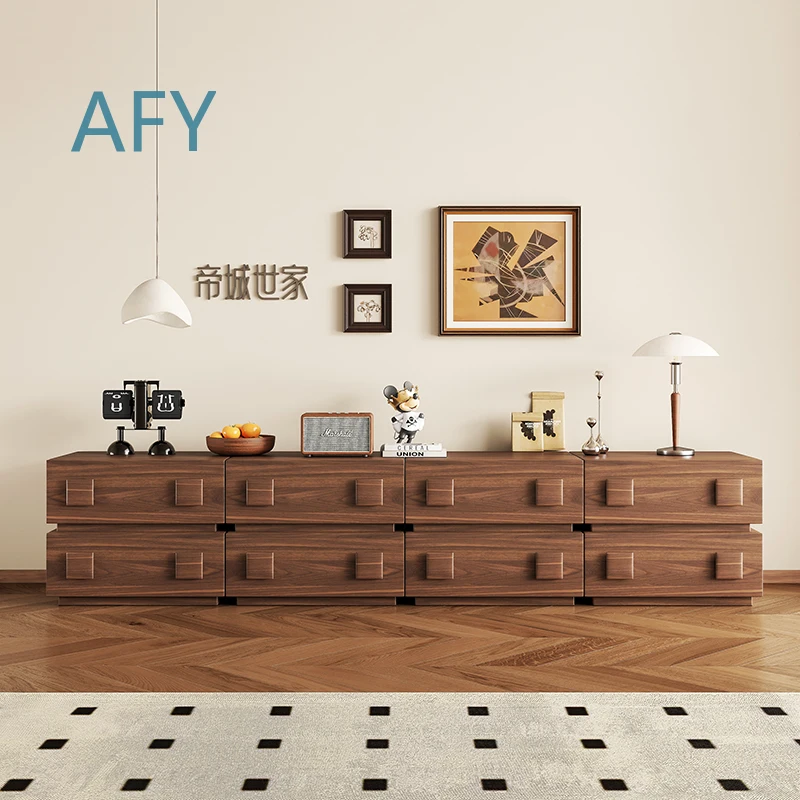 Solid Wood Carmen Bedside Table for Bedroom Storage Cabinet TV Stand Living Room Furniture Medieval Cream Style Nightstand