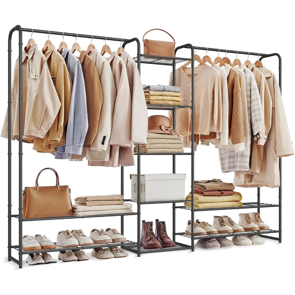 

Wardrobe Closet, 72 Inch Large Portable Closet, Clothes Rack for Hanging Clothes,Heavy Duty Garment Rack, Storage Organizer wit
