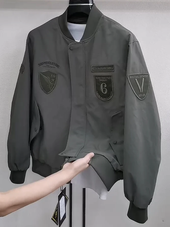 

Spring Autumn Men's New Baseball Collar Jacket Casual Versatile Stylish Handsome Standard Fit Long Sleeve Zipper Closure No Hat