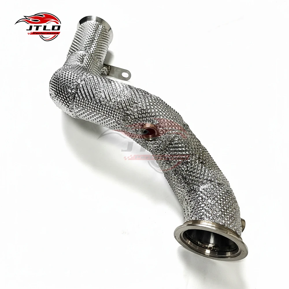 Heat Shielded High Flow Downpipe For Mercedes Benz M274 2.0T | Performance Racing Exhaust Pipe For W205 W213 C200 C300 E200 E300