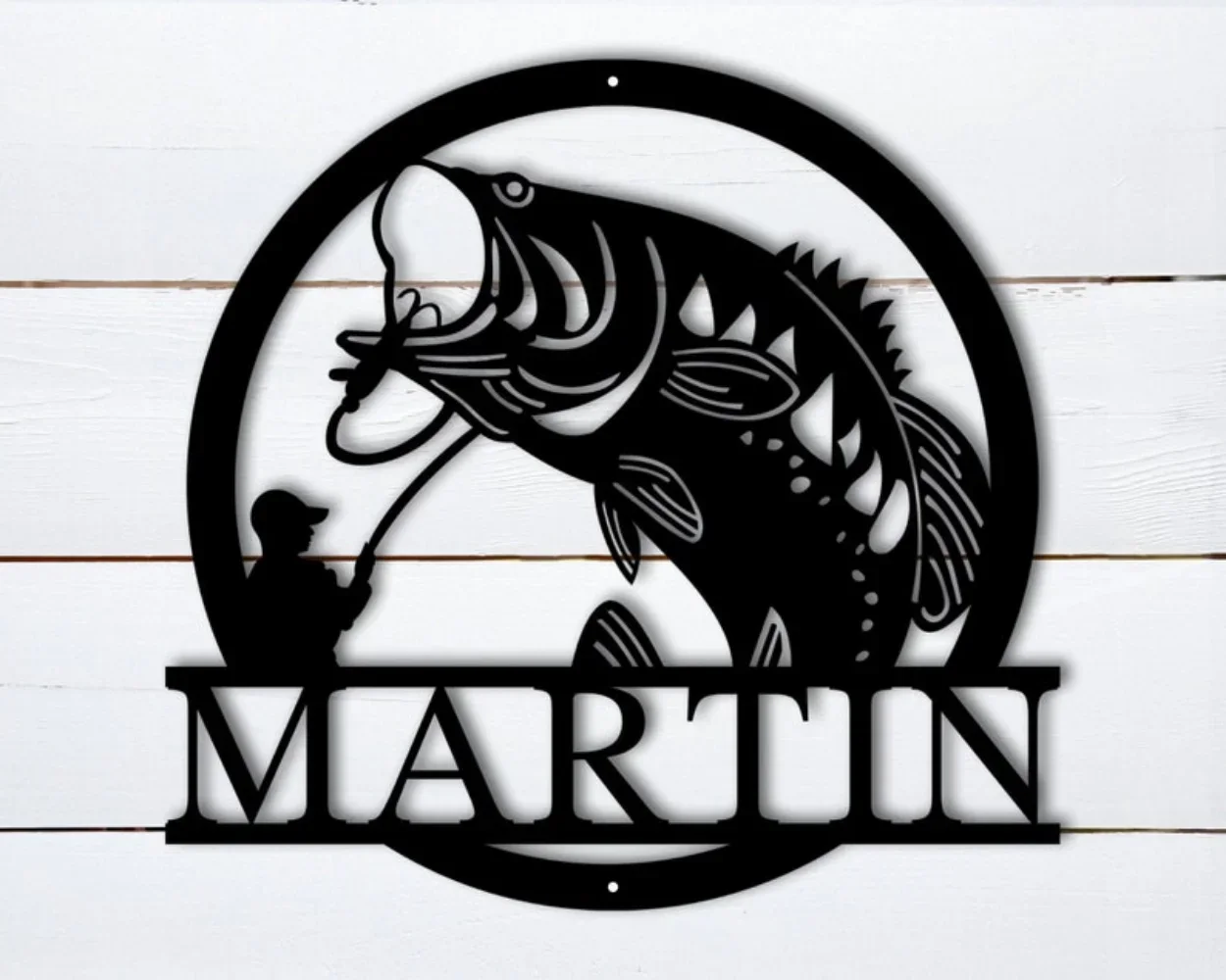 

Personalized Name Bass Fishing Monogram Gifts for Sign Customized Gift house decor accessories