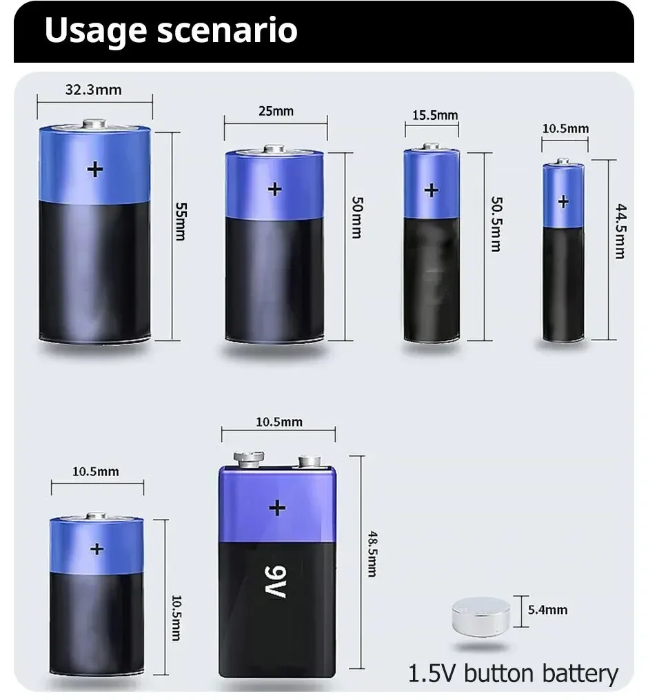 حار بيع جهاز اختبار بطارية رقمية C D N AA AAA 9 فولت 1.5 فولت زر خلية قدرة فحص الكاشف شاشة الكريستال السائل السعة أداة تشخيصية